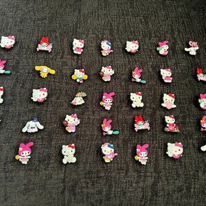 HELLO KITTY SHOE CHARMS FOR CROCS-SET OF 35-MY MELODY, CINNAMOROLL-NEW!
